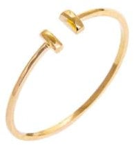 jewellerybox 9ct Yellow Gold Double Bar Cuff Adjustable Open Ring