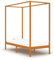 vidaXL Kiefernholz Massiv Himmelbett Bett Bettgestell Einzelbett Holzbett Bettrahmen Lattenrost Massivholzbett Honigbraun 100x200cm