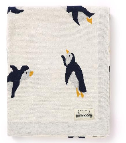 mimixiong Babydecke - 100% Baumwolle Stricken kuschelige Babydecken weiches Baby Geschenk Baby Essentials für Neugeborene, 80x100cm