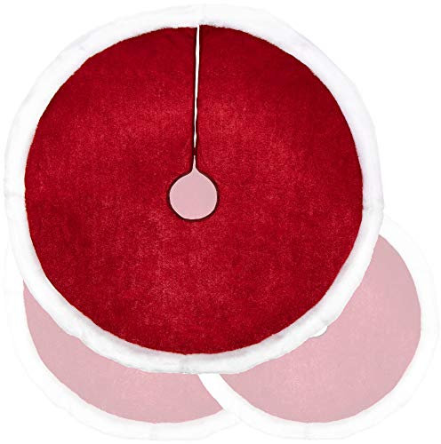 COM-FOUR® Premium Weihnachtsbaumdecke zum Schutz vor Tannennadeln - runde Christbaumdecke für den Lichterbaum - Unterlage im Weihnachtsdesign für Geschenke und Dekoration