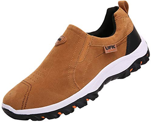 zpllsbratos Zapatillas sin Cordones Hombre Casual Zapatos Mocasín Zapatos para Caminar Senderismo 39-48(Marrón,45)