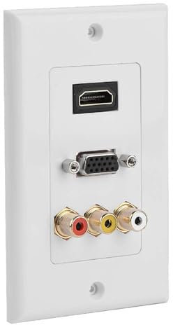 Socobeta Panneau multimédia intégré de Protection Multi-Niveaux avec Prise Murale Trois-en-Un avec Port HDMI VGA