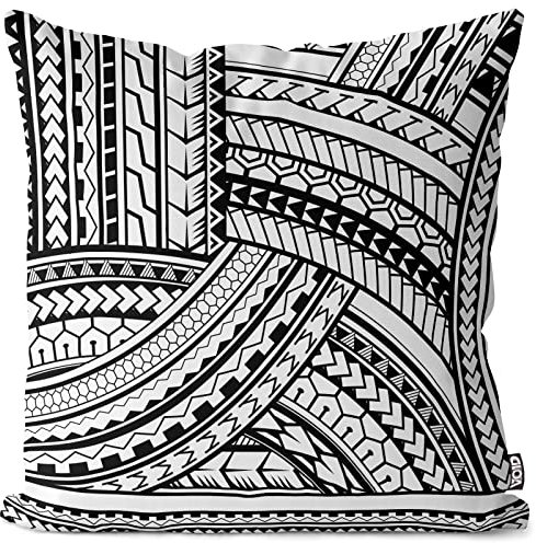VOID Maori Muster Kissenbezug Kissenhülle Sofakissen Kissen Deko Outdoor-Kissen Dekokissen, Kissen Größe:50 x 50 cm