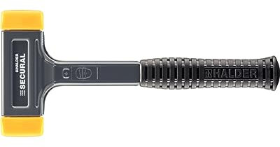 Secural Schonhammer, Kopf und Stiel bruchsicher aus einem Stück Stahl, Schlageinsätze rechteckig | l=35 mm / b=45 mm | 3380.045