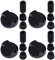 Ufixt For 4 X AEG, Ariston, Atag, Beko, Belling and Bosch Universal Cooker/Oven/Grill Control Knob And Adaptors Black