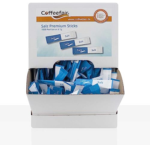 Coffeefair Premium Salzsticks 1000 x 1g Salz Thekenspender