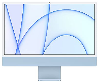 2021 Apple iMac with Apple M1 Chip with 8-Core CPU (24-inch, 512GB SSD Storage) (AZERTY French) Blue (Renewed)
