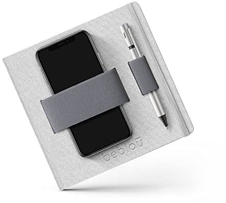 Beblau- FLEX Notizbuch mit Gummiband, Organizer, Perfekt für Weihnachtsgeschenke, Unsichtbarer Freund (GRAY, PUNKTE)