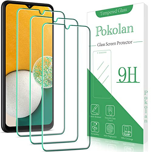 Pokolan 3 Unidades Protector Pantalla para Samsung Galaxy A12 Cristal Templado, Dureza 9H, 0.33 mm Ultra Transparente, Sin Burbujas, Antihuellas, Ultra Resistente