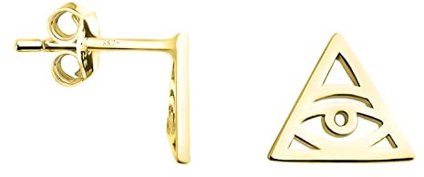 SOFIA MILANI - Damen Ohrringe 925 Silber - vergoldet/golden - Dreieck Augen Ohrstecker - E1457