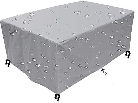 Abdeckung Gartenmöbel 280x160x80cm Multi-Größe rechteckige Abdeckplane Gartenmöbel Wasserdicht Winddicht UV-Beständiges Regenfest Schwerlast 420D Oxford Gewebe Silber-Grau Abdeckhaube Schutzhülle