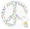 Spreadshirt Peanuts Snoopy Peace Zeichen Frieden Sticker Aufkleber, 10 x 10 cm, Transparent glänzend
