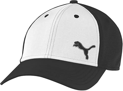 PUMA Back 9 Herren-Golfkappe, Stretch-Mesh-Passform, schwarz, 908271 01