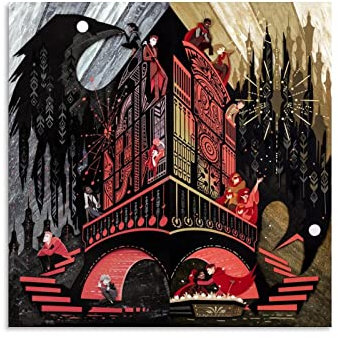 Six of Crows Poster mit schwarzen und roten Details, 60 x 60 cm