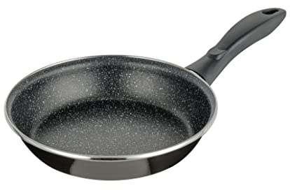 Baroni Home Padella Antiaderente, Padella piano cottura Induzione, gas ed elettrico, Padella Alluminio Nera, 22 cm