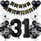 Luftballon 31. Geburtstag Dekoration,Schwarz Geburtstag 31 Jahre Männer,Black and White Party Deko,31 Geburtstag Frauen Männer,Silber Geburtstagsdeko 31 Jahre Frauen,31. Geburtstagdeko für Männer