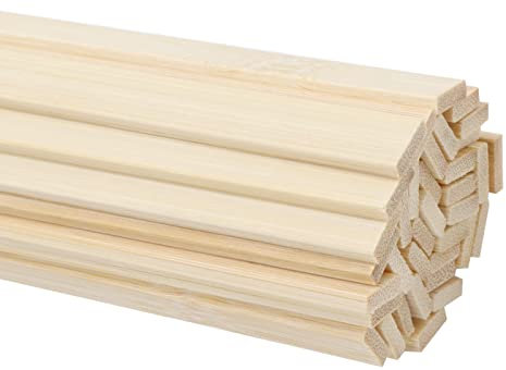 DOITEM Natürliche Extra Lange Bambus Holz Bastelstangen 35 Stück -Starke Holzstangen für Bastelprojekte (300 mm)