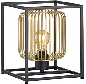 Fischer & Honsel Tischleuchte | 1x E27 max. 40,0 W ohne Leuchtmittel | sandschwarz, goldfarben