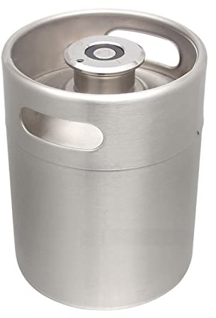 YJSG Bierfass aus Edelstahl, Bierfass mit A-Typ Weinspeer für Zuhause, Küche, Bier, für Camping, Wandern, selbstbrauen, hält Getränke frisch, 5 Liter
