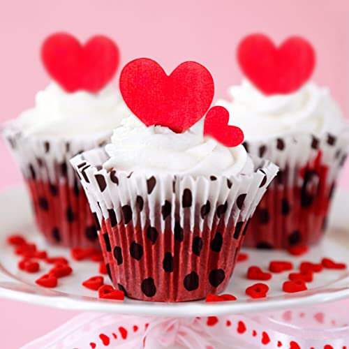 BYNYXI 270PCS Cake Topper Fleurs Comestibles, Papier de Riz Gluant Rouge Pétales de Rose Comestibles Cake Topper Cupcake Toppers Gâteaux Comestibles pour la Décoration de Gâteau de Fête de Mariage