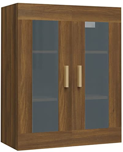 vidaXL Hängeschrank, Wandschrank für Schlafzimmer Wohnzimmer, Schwebeschrank mit viel Stauraum, Bücherschrank Büroschrank Schrank, Braun Eichen-Optik