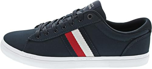 Tommy Hilfiger Herren Vulcanized Sneaker Iconic Stripes Schuhe, Blau (Desert Sky), 46