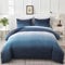 Gradient Blue and White Duvet Cover King Size, Soft Microfiber Bedding Set with Zipper Closure for Teen Boys Girls Adults (King,220x230cm)