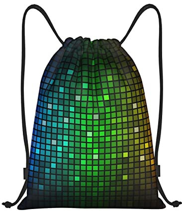 BAAROO Bunte Kaktus-Druck-Beutel mit Kordelzug, Beutel, Beutel, String-Taschen – perfekt für Fitnessstudio, Sport und Reisen, bunt, quadratisch, #804