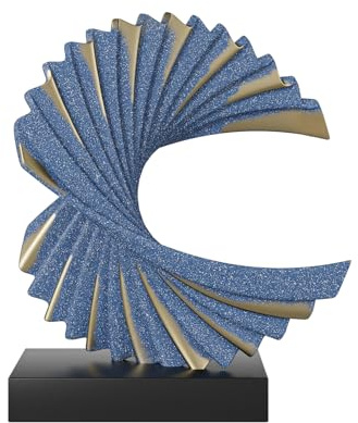 Paytonture Ozeanwellenskulptur, Moderne flippige Dekoration, Welle Meer Ornament, Harzstatue, Heimdekoration, abstrakte Statuen, Büro, Schreibtisch, Dekoration, Regal-Dekor-Akzente (dunkelblau)