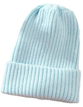 DELIGUO Bommelmützen Für Damen – Herbst Und Winter, Bonbonfarbene Strickmütze, Weich, Dehnbar, Verdickt, Warm, Melonenmütze, Erwachsenenmütze Für Damen, Outdoor-Sport, Skimütze, Hellblau, Einheitsgr