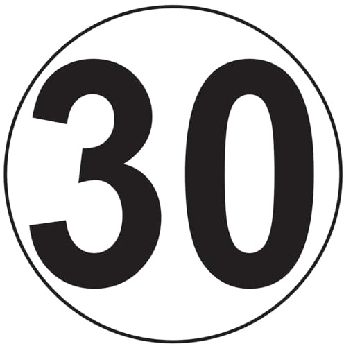 Aufkleber, selbstklebend, Motiv Macaron, Geschwindigkeitsbegrenzung, für Traktor, schwer, Geschwindigkeitsbegrenzung, LKW, 30 km/h, selbstklebend, 15 cm Durchmesser