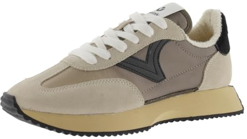 victoria Low-Top Cosmos Metallic-Nylon & Kontrast-Spaltlederteile & Gezahnte Sohle 1134111 für Damen BEIGE 41