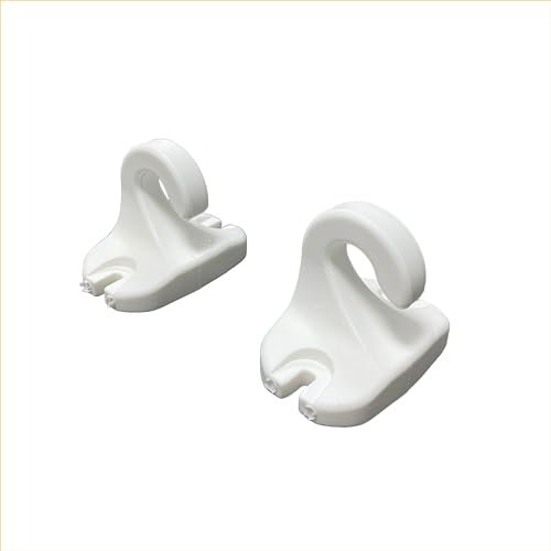 FRAMIG® Coppia di Ganci/attacchi a pavimento o a ringhiera per Tenda da Sole a Caduta. Colori Vari (Bianco)