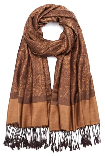 QIUTIMIY Paisley-Pashmina-Schal für Damen, wendbar, Vintage-Jacquard-Pashmina-Rave-Schal mit Fransen für Abendveranstaltungen, Hochzeiten