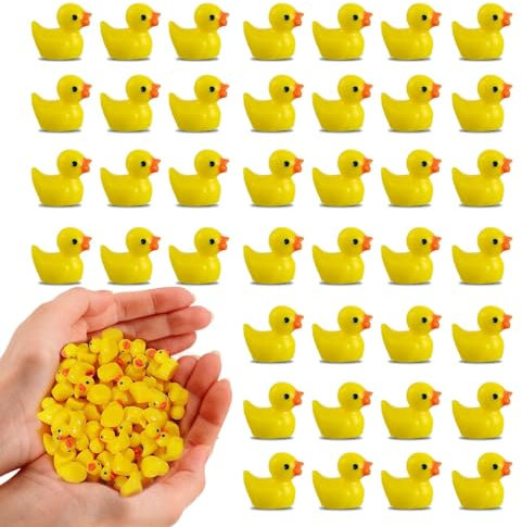 120 Stück Mini Enten Harz,MOSNOW Mini Enten Figuren, Mini Harz Enten Zum Basteln,zum Basteln Zuhause Streichspiel Puppenhaus Schulprojekt Landschaft Aquarium