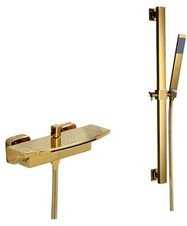 Badarmatur Badewanne Dusche Dusche warm und kalt improvisierte Unterputzdusche mit Dusche mit Säule Gold