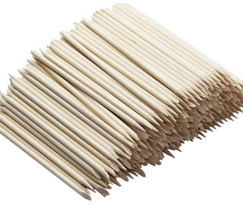 200 Pcs 4.3in Nail Orange Sticks, Multi-Functional Double Heads Cuticle Pusher Wood Sticks Remover Manicure Pedicure Tool (200)