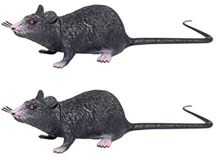 Realistic Mouse Pranks Props, 2 Pcs Halloween Fake Rat Realistic Mice Toy Plastic Vivid Mouse for Halloween Party