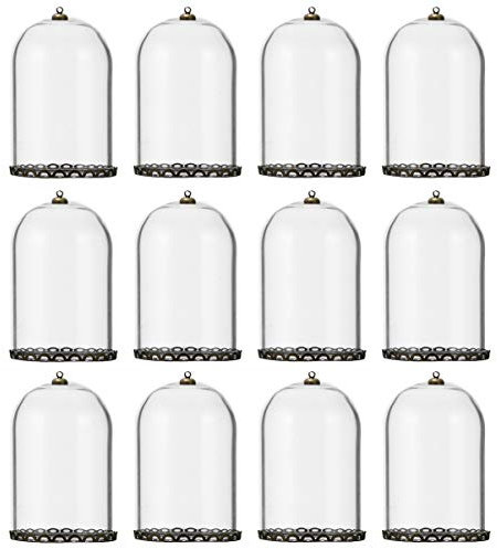 SHINEOFI 20pcs Mini Glass Bottles Delicate Handmade Ornament Accessories Safe Glass Cover for Diy Jewelry Crafts