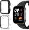 BIRDTOBR 2 Pezzi Cover Compatibilità con Xiaomi Redmi Watch 3 Custodia, PC Rigida Antiurto Case con 9H Durezza Vetro Temperato, HD Anti Graffio Protezione Totale Custodia per Xiaomi Redmi Watch 3