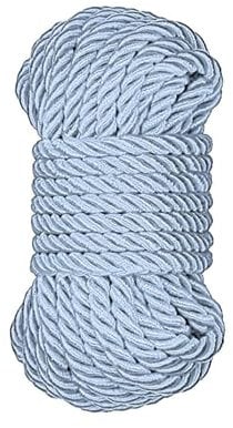 Hausworth Braided Nylon Silk Ropes - Extra Strength Durable and Soft Thick Multi-Purpose Length 32m with 8mm Diameter – Pack of 1 Rope (Light Blue)