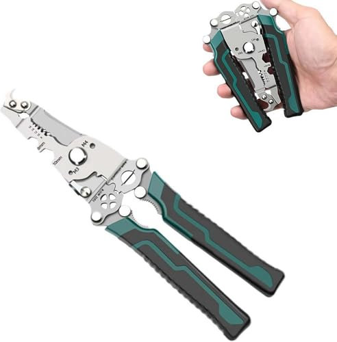 pulunto 18 in 1 Foldable Wire Stripper, Multifunctional Wire Stripper Crimper Cable Cutter Pliers, 2024 Upgraded Foldable Professional Wire Stripping Tool, Electrician Pliers for Wire Stripping