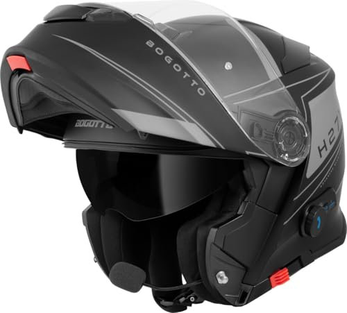 Bogotto H271 Taog Bluetooth Klapphelm, schwarz matt/grau, L