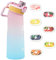 Air Water Bottle with Flavour Pods, 700ml Starter Up Set BPA Free Drinking Bottles with 7 Random Flavour Pods Scented 0 Sugar Calorie, Water Cup with Straw for Gym School Outdoor (Pink & Blue)