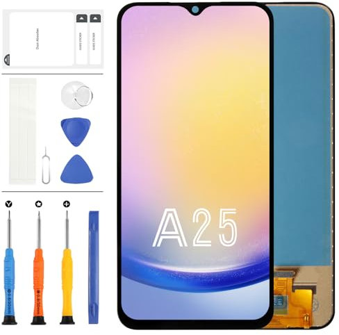 Incell Écran LCD pour Samsung Galaxy A25 5G Écran pour Samsung Galaxy A25 SM-A256B SM-A256E SM-A256U LCD Écran Tactile Digitizer Assemblée Pièces de Réparation avec Outils(6.5 Noir)