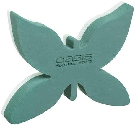 INNA-Glas Oasis Frischblumensteckschwamm Schmetterling RAELA, Polystyrol Hartschwammboden, grün, 34,5x27,5x6cm - Blumen Steckschaum