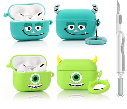 (2Pack+Cleaner Pen) XMBYGY Case for Apple AirPods Pro 2nd/1st Generation Wireless Earbuds with Cleaning Pen Kit, Silicone Cute Charging Case Shockproof Protective Cover for AirPods Pro 1/2 (MQ+SY)