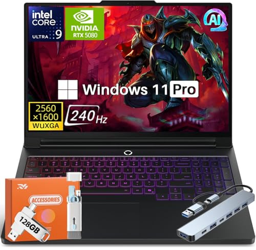 Lenovo Legion Pro 7i Gen 10 Gaming Laptop 2025 New, GeForce RTX 5080 16GB GDDR7, Intel Ultra 9 275HX (Up to 5.4GHz), 16 WQXGA OLED 240Hz 500nits, 32 GB DDR5, 2 TB SSD, Win11 Pro, w/Accessories
