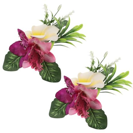 Beaupretty 2stücke Haarspangen mit Blumen aus Künstlichen Orchideen Hawaiianischem Stil für Damen mit Frangipaniblüten Handgefertigt Leicht und Langlebig