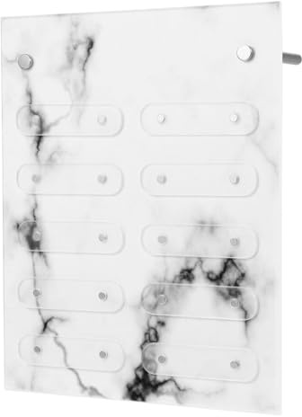 BESTYASH Magnet Adsorption Nail Art Display Board Marble Pattern Acrylic Cards and Magnetic Design for Manicure Showing Board for Nail Art Studio and Practice Hand